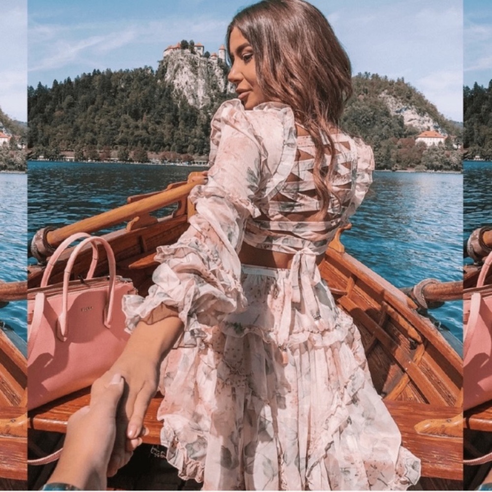 Tiered floral ruffle mini dress